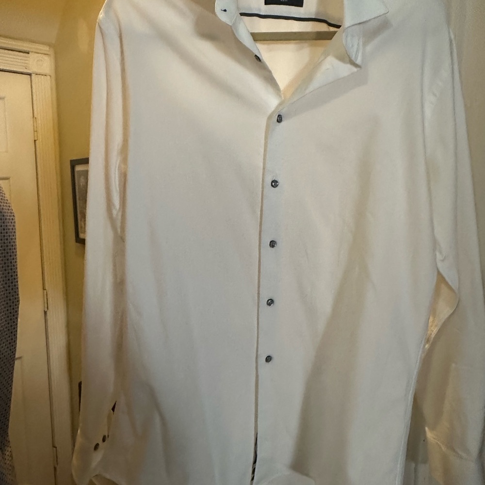 Nordstrom White Dress Shirt Soft Knit Casual
